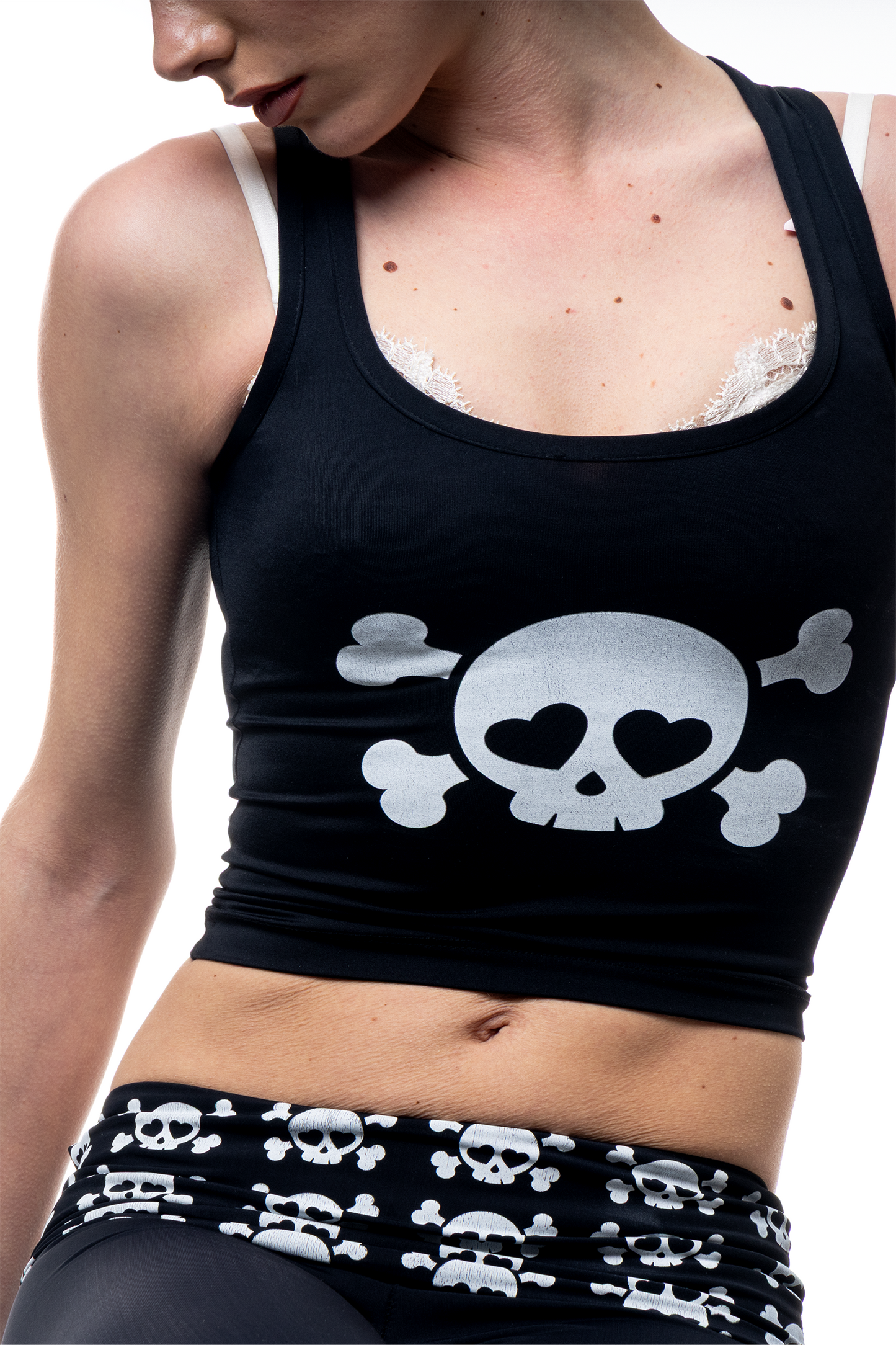 Cutie Skull Tank Top Black