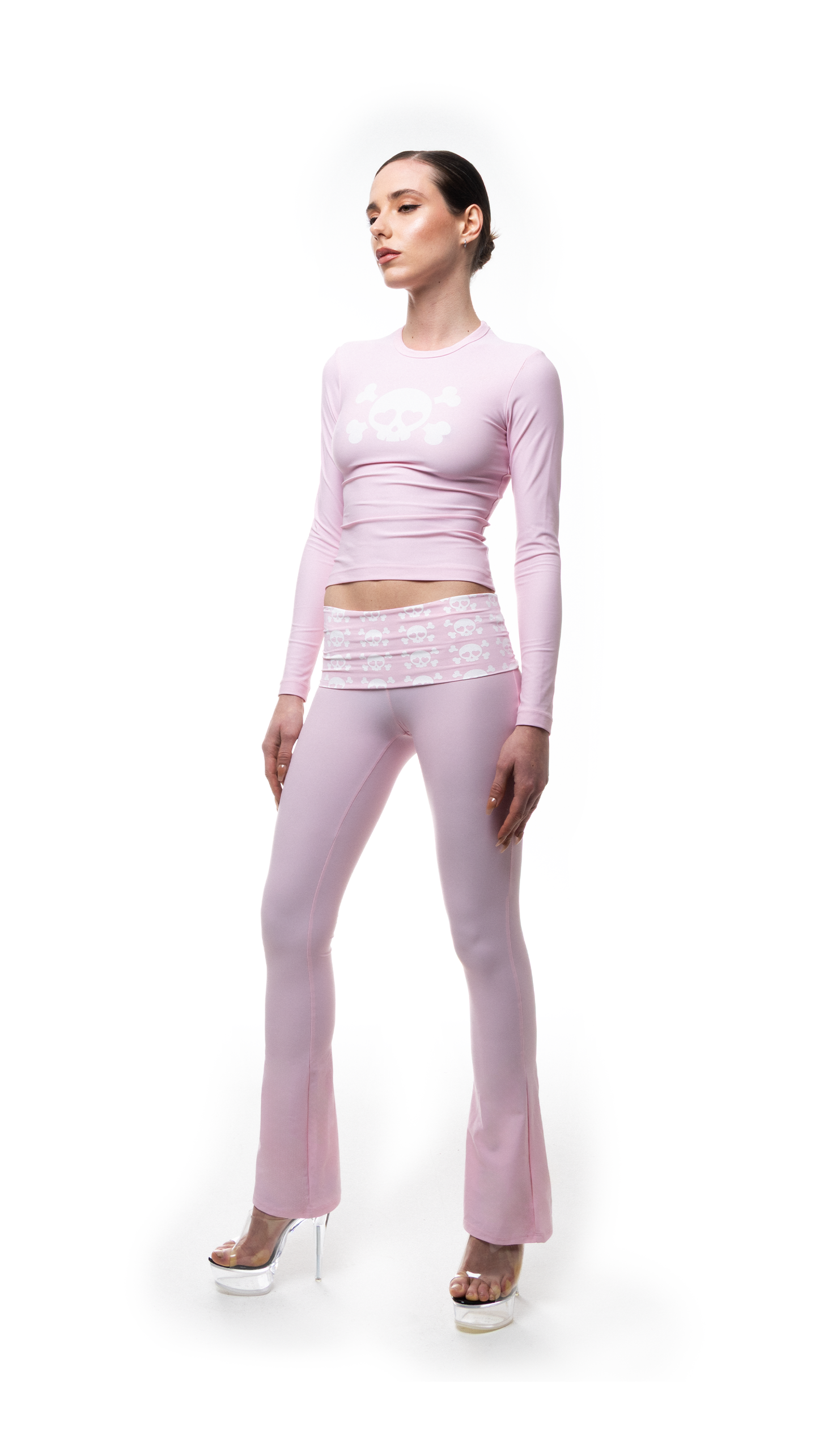 Cutie Skull Long Top Pink